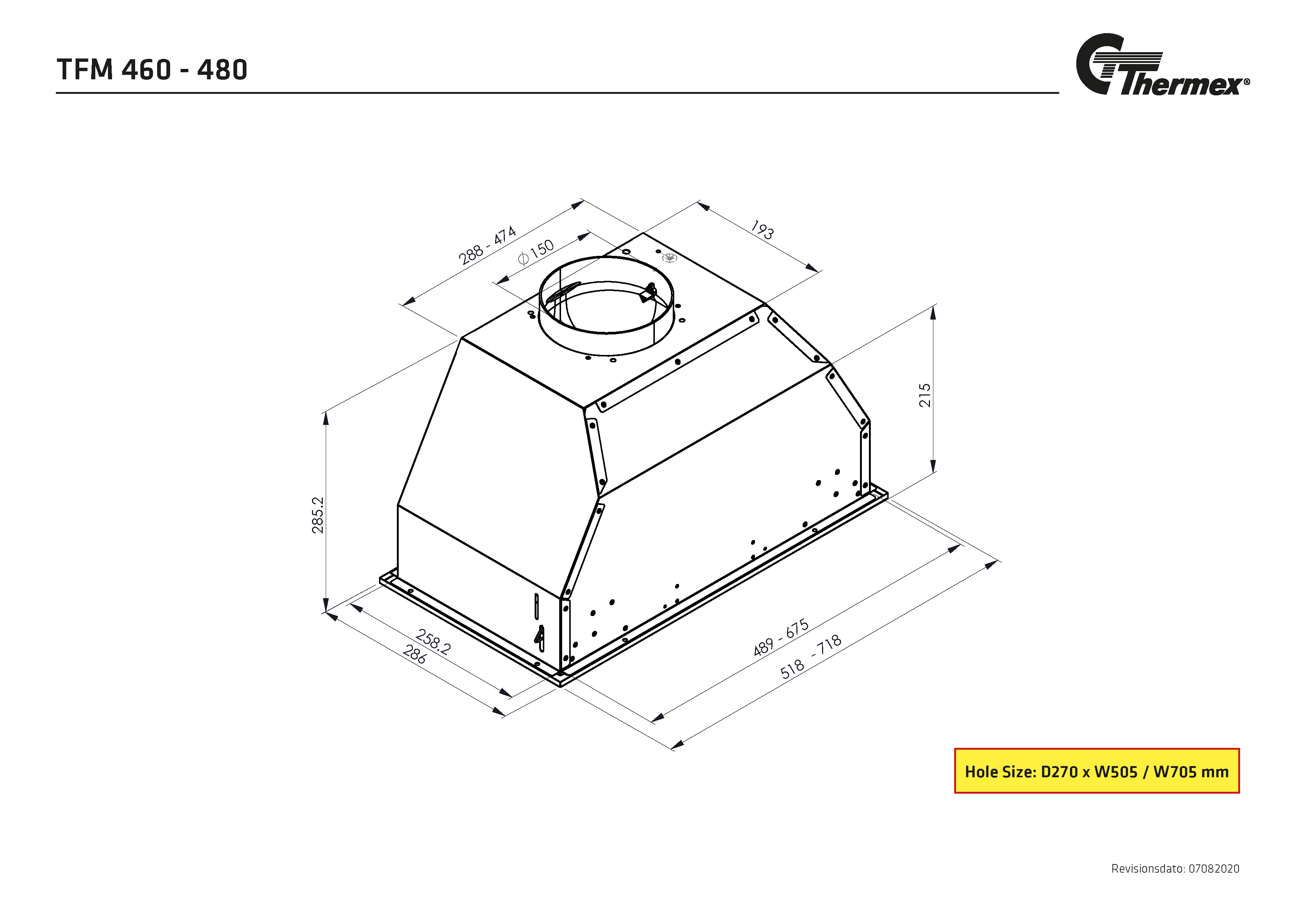 TFM 460 520 mm Negro con motor